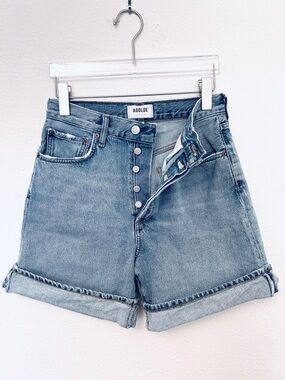 AGOLDE Dame Denim Jean Shorts Jorts Womens Size 25 High Rise Blue Cuffed Relaxed